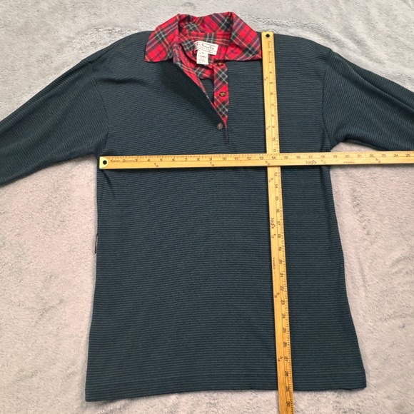 NWT Vintage Talbots Sara Campbell Plaid Collar Striped Shirt Women's Medium - Picture 7 of 11